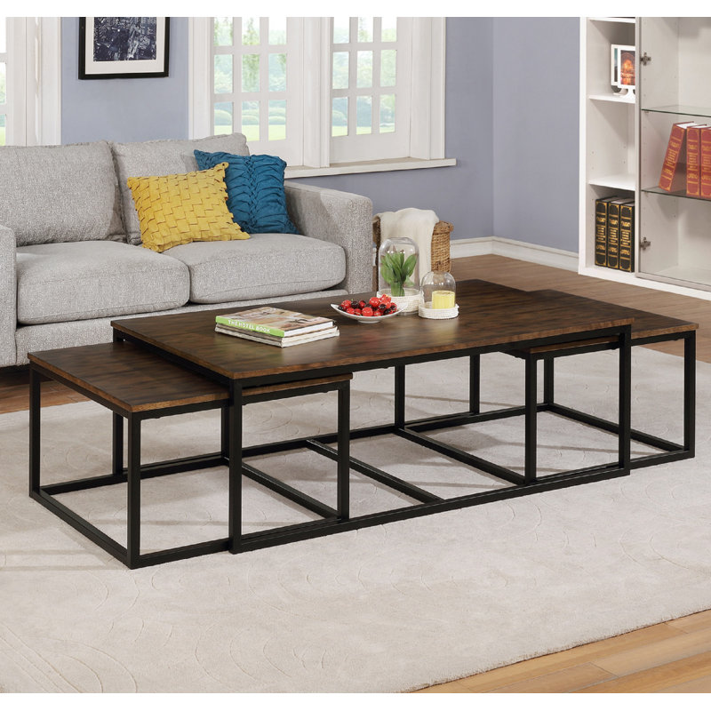 Gracie Oaks Hensley 3 Piece Coffee Table and Nesting Tables Set